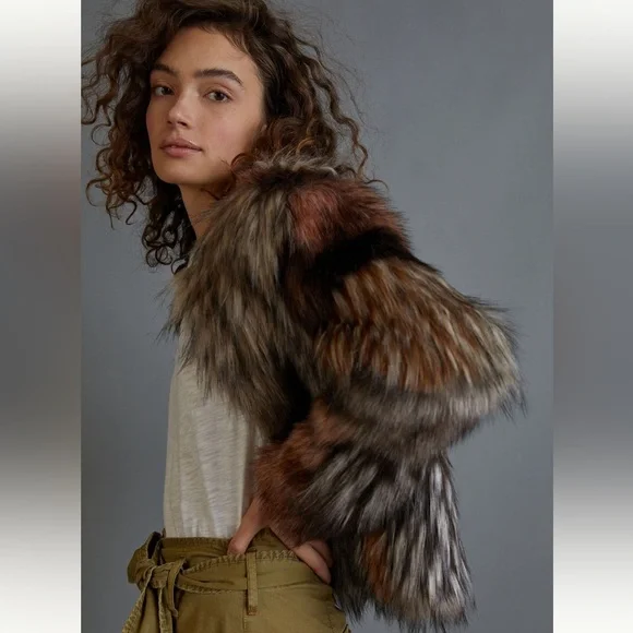 BB Dakota Brown Faux Fur Jacket - Picture 2 of 11